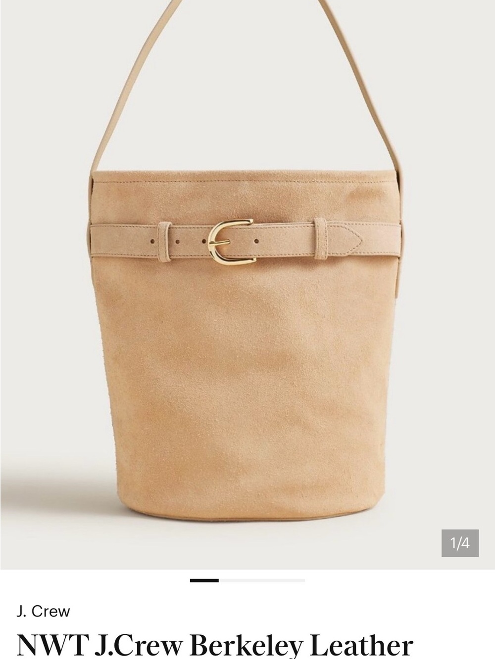 J.Crew Berkeley Belted Bucket bag in Suede